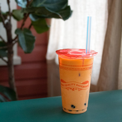 "I Used To Live in Thailand" —  A Thai Tea Cocktail with Boba