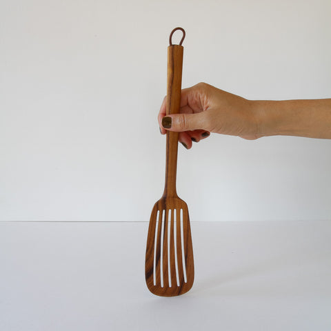 Teak Slotted Spatula